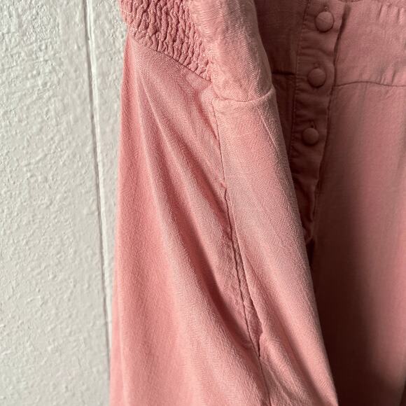 Button Front Midi Dress Womens 2X Smocked Fairy Cottagecore Soft Girl Romantic - Picture 10 of 15